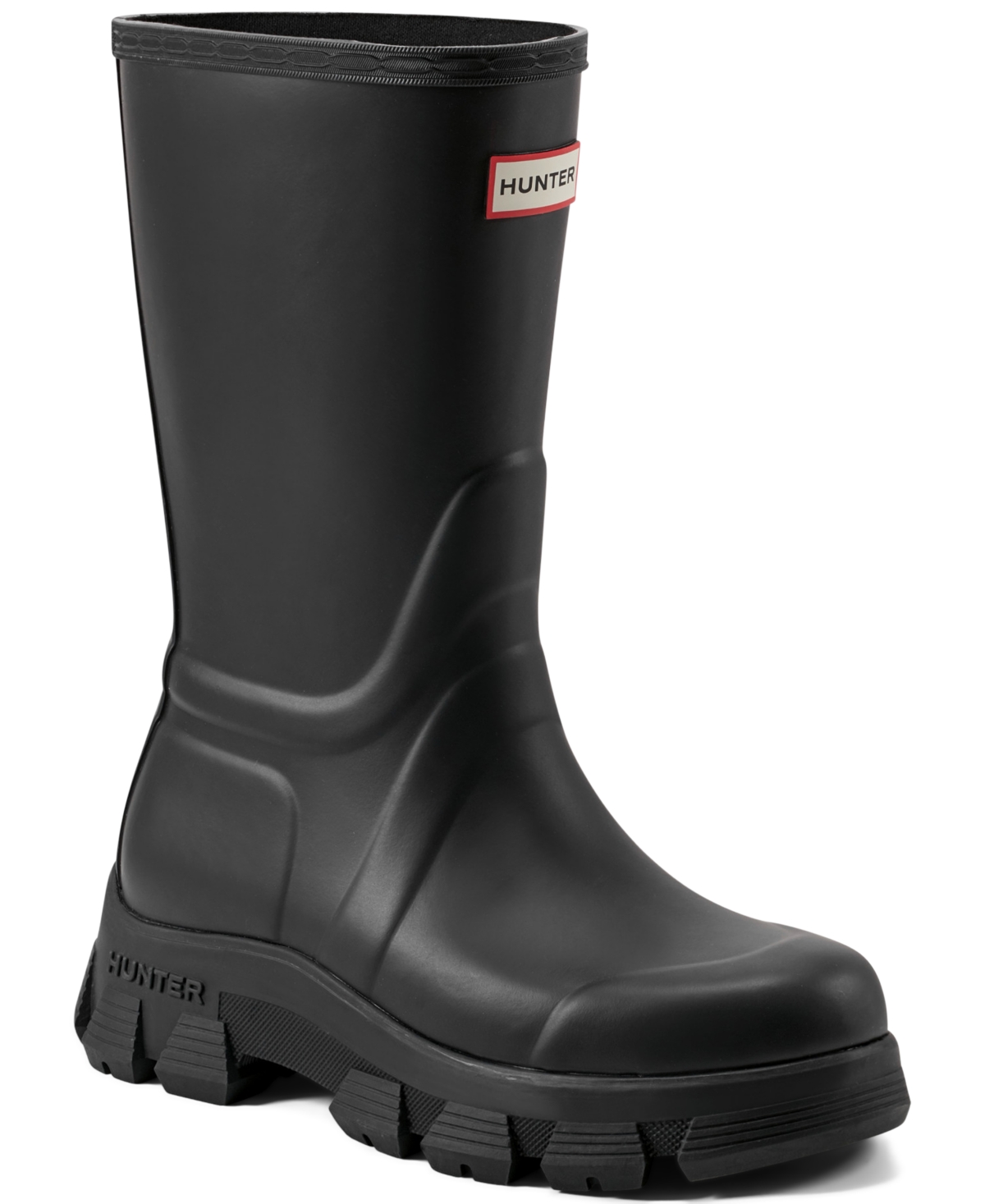 Hunter Micah Lug Sole Waterproof Rain Boot In Black