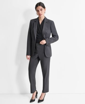 Women’s Notch-Lapel Button-Front Long-Sleeve Jacket 