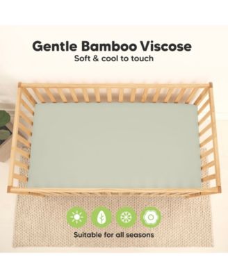 Waterproof Crib Sheets for Boys, Girls, 2pk Baby Fitted Crib Sheet, Waterproof Crib Mattress Protector Sheets