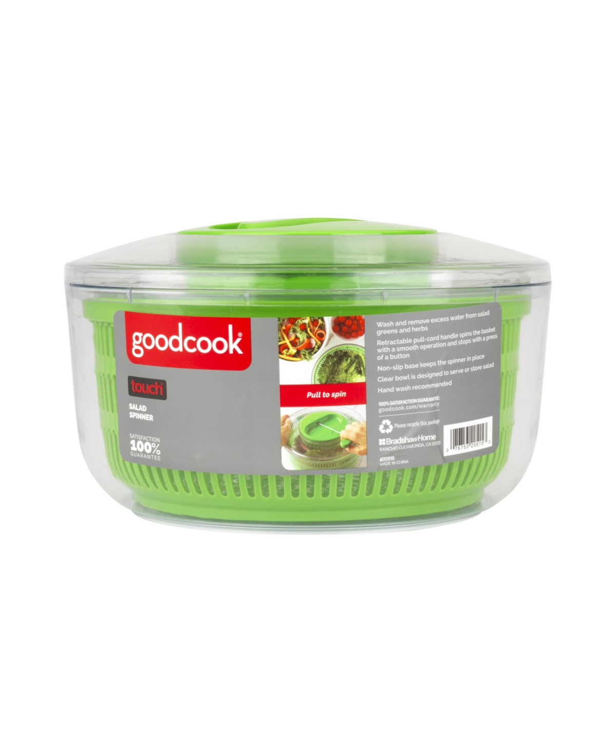 Good Cook Touch Non-slip Base Salad Spinner With Pull Cord Handle In Green