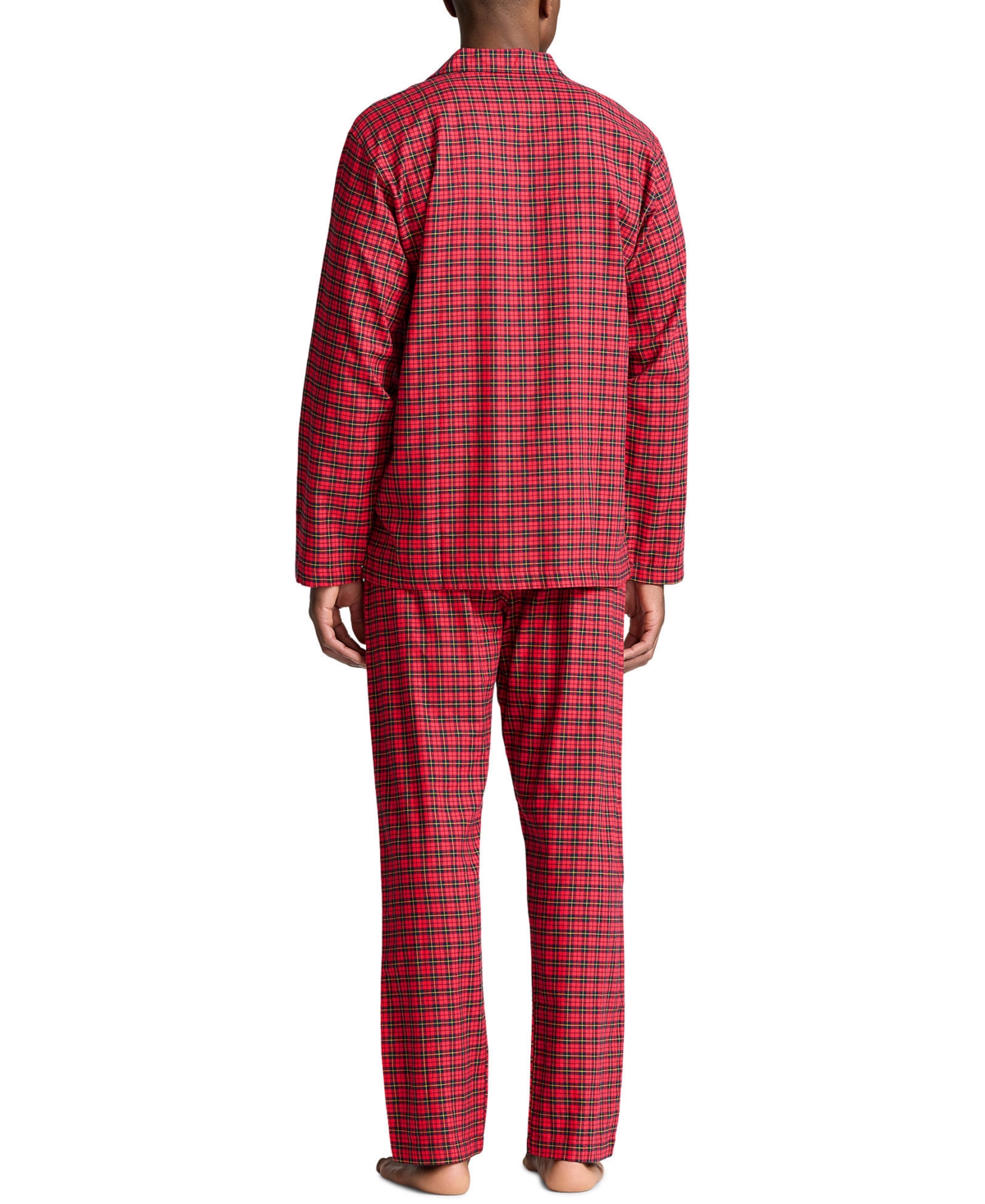 Polo Ralph Lauren Men's 2-Pc. Plaid Flannel Pajamas Set -GOLD BUGLE POLO PLAYER