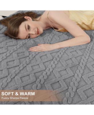 King Size Tufted Sherpa Electric Heated Blanket with Dual Control, 100" x 90"