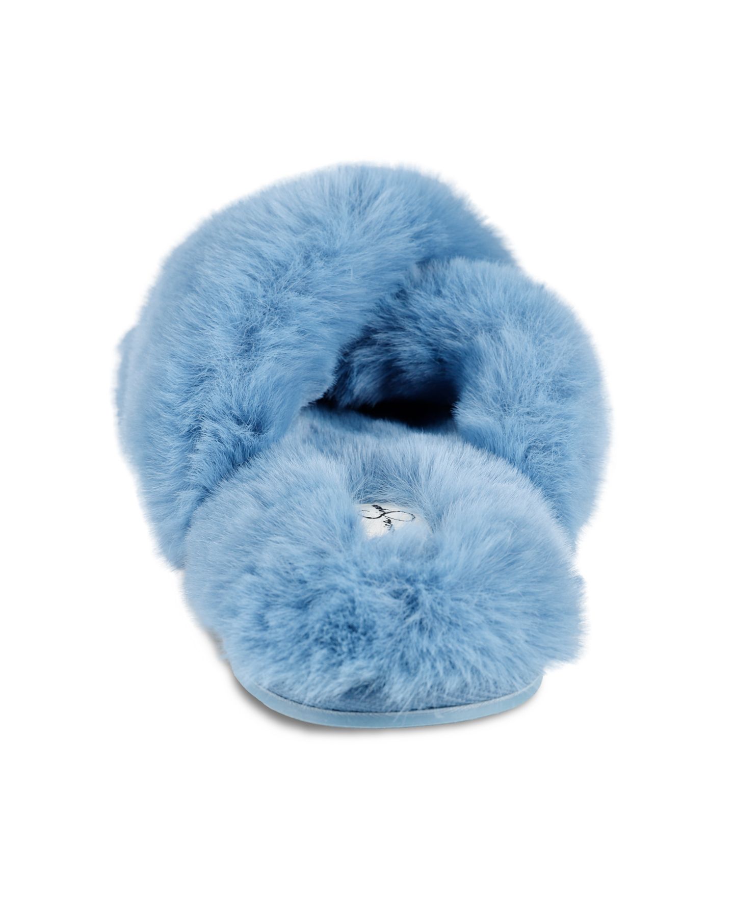 Женские тапочки Jessica Simpson Extra Soft High Plush Cross Band Slide Slippers, цвет: Синий — фото 6