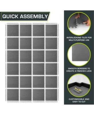 Exercise Puzzle Mat 3/4-in, 96 Sq Ft - 24 Tiles