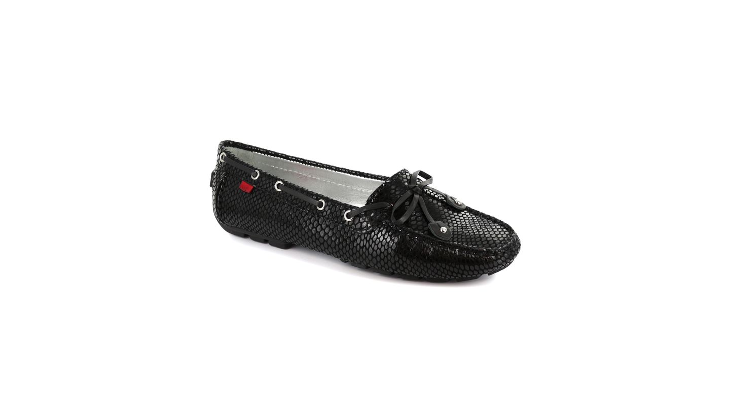 Женские туфли Marc Joseph New York Cypress Hill Tiebow Driver Loafer, цвет: Чёрный змеиный — фото 1