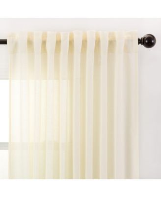 Premium 2-Panel Faux Belgian Flax Textured Semi Sheer Curtains - for Windows Living Room Bedroom Patio - Partial Sheer Drapes for Privacy & Home Decor 52 x 108 Inches Long - Dark Blue