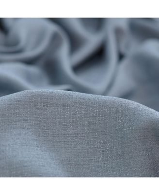 Premium 2-Panel Faux Belgian Flax Textured Semi Sheer Curtains - for Windows Living Room Bedroom Patio - Partial Sheer Drapes for Privacy & Home Decor 52 x 84 Inches Long - Dark Blue