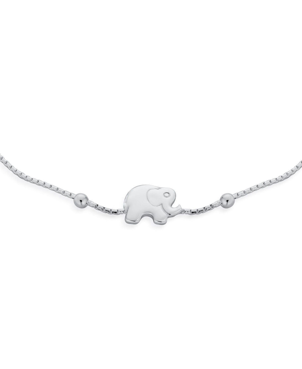 Bling Jewelry Delicate Zoo Animal Lucky Station Ball Beads Spacers Multi Charm Elephant Bracelet For Women .925 Sterling- Silver