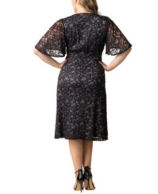 Plus Size Starry Sequin Lace Cocktail Dress