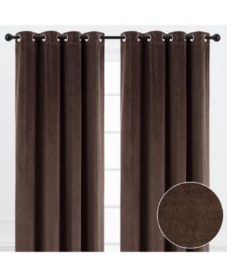 Premium Velvet Curtains Set, 2-Piece Grommet Panels, Partial Blackout Room Darkening Drapes