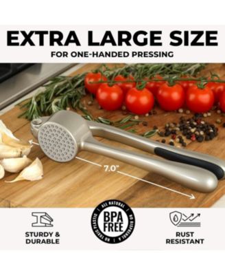 Large Premium Garlic Press Set - Bigger Bowl for Bigger Garlic