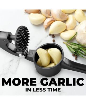 Large Premium Garlic Press Set - Bigger Bowl for Bigger Garlic