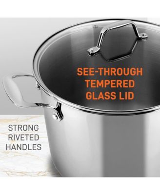 Stainless Steel Cookware Stockpot - 8 Quart, Heavy Duty Induction Pot, Stock Pot With Lid
