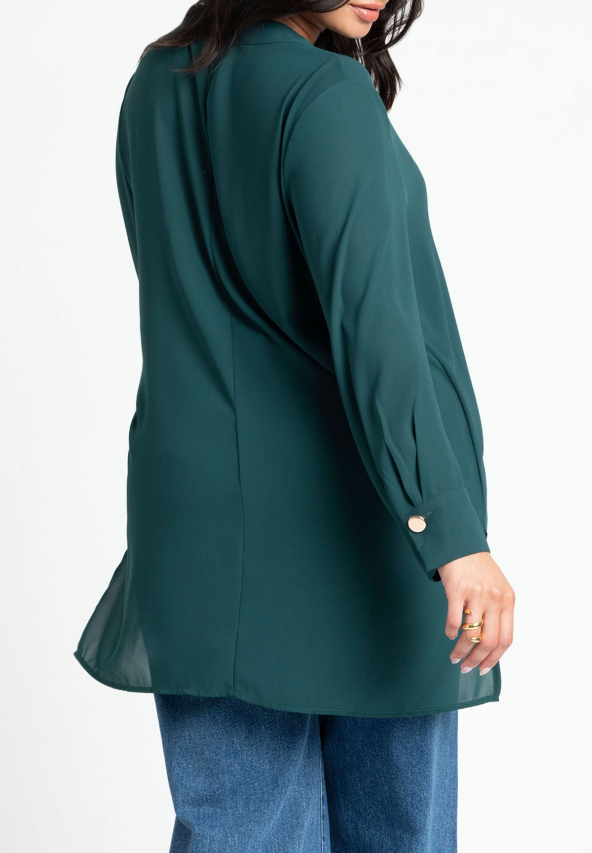 Eloquii Plus Size Mandarin Collar Tunic