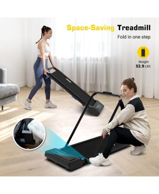 2 in 1 Under Desk Folding Treadmills Walking Running Machine 7.6MPH for Home Office Black
