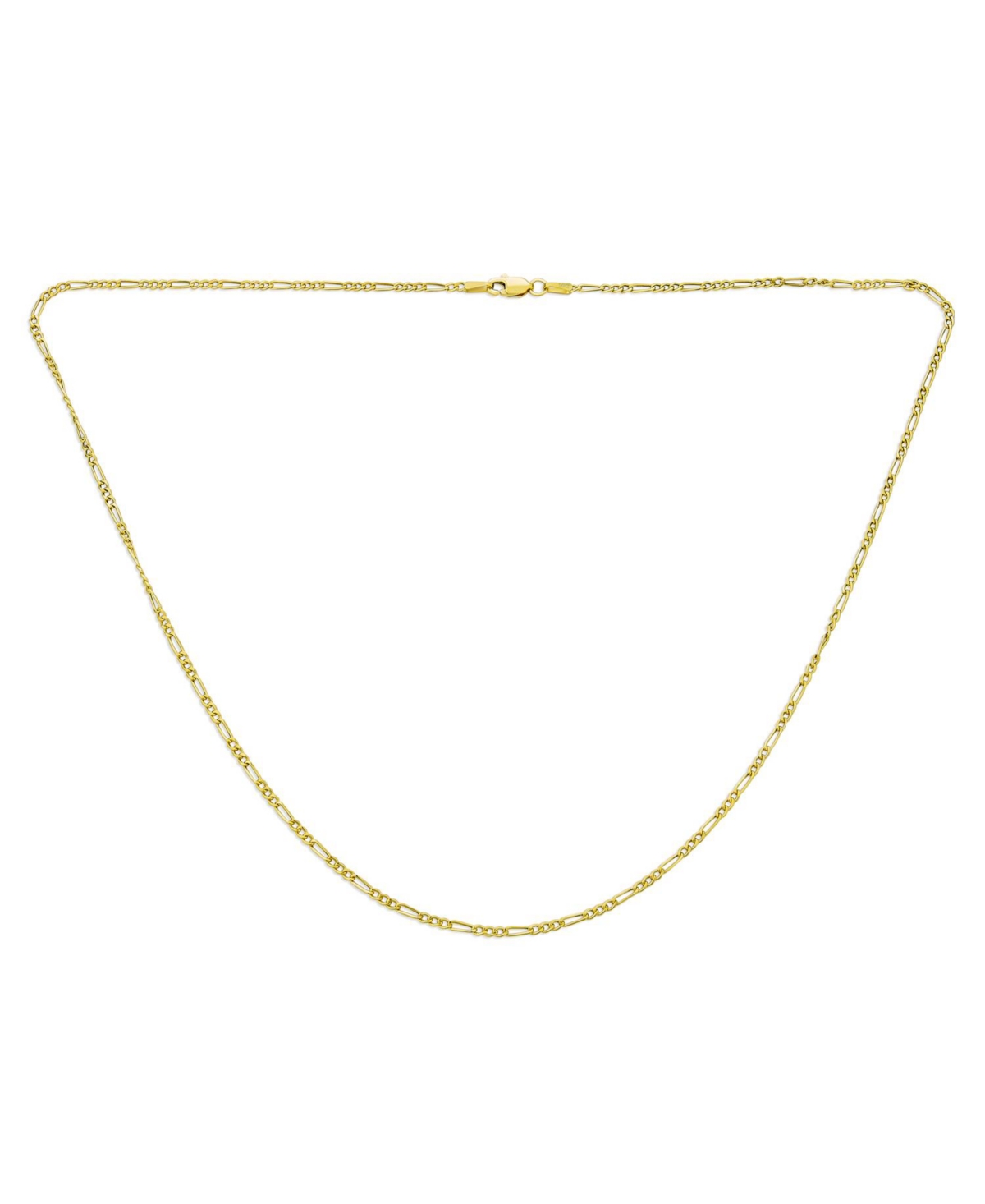 Bling Jewelry Unisex Thin Solid Yellow 14KFigaro Chain Necklace For Men Women Nickel-Free 1.8 Mm 16 18 20 Inch - Gold
