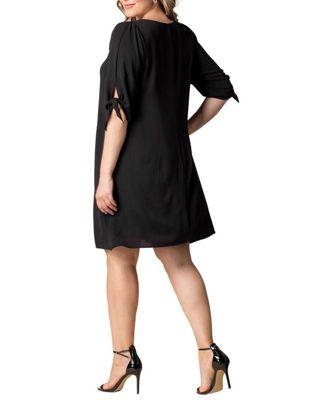 Plus Size Manhattan Shift Dress with Tie Sleeves