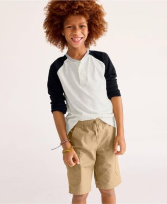 Boys Stretch Canvas Utility Cargo Shorts