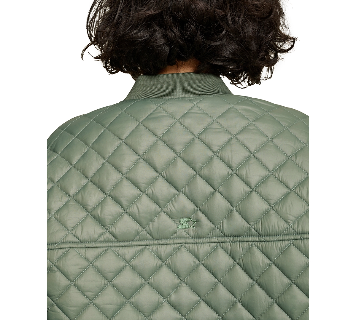Shop Starter Women's Quilted Bomber Jacket In Duck Green