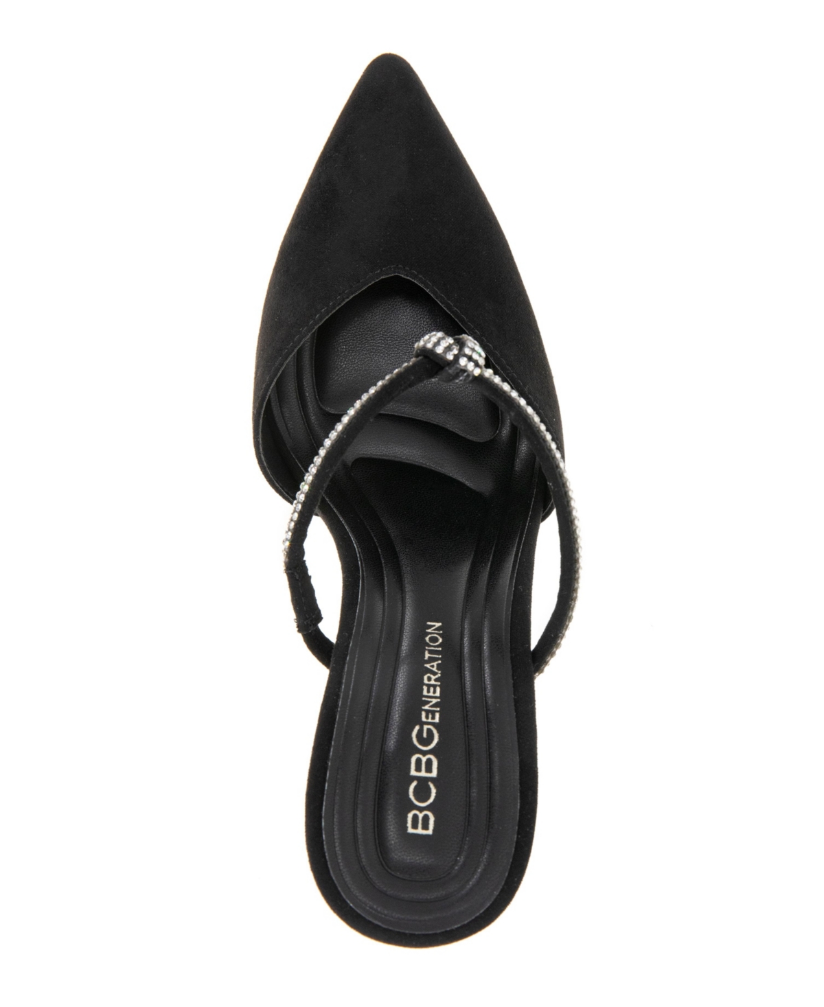 Bcbgeneration Berla Womens Jeweled Manmade Slide In Black