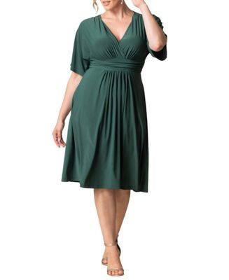 Plus Size Gia A-Line Midi Dress with Pockets