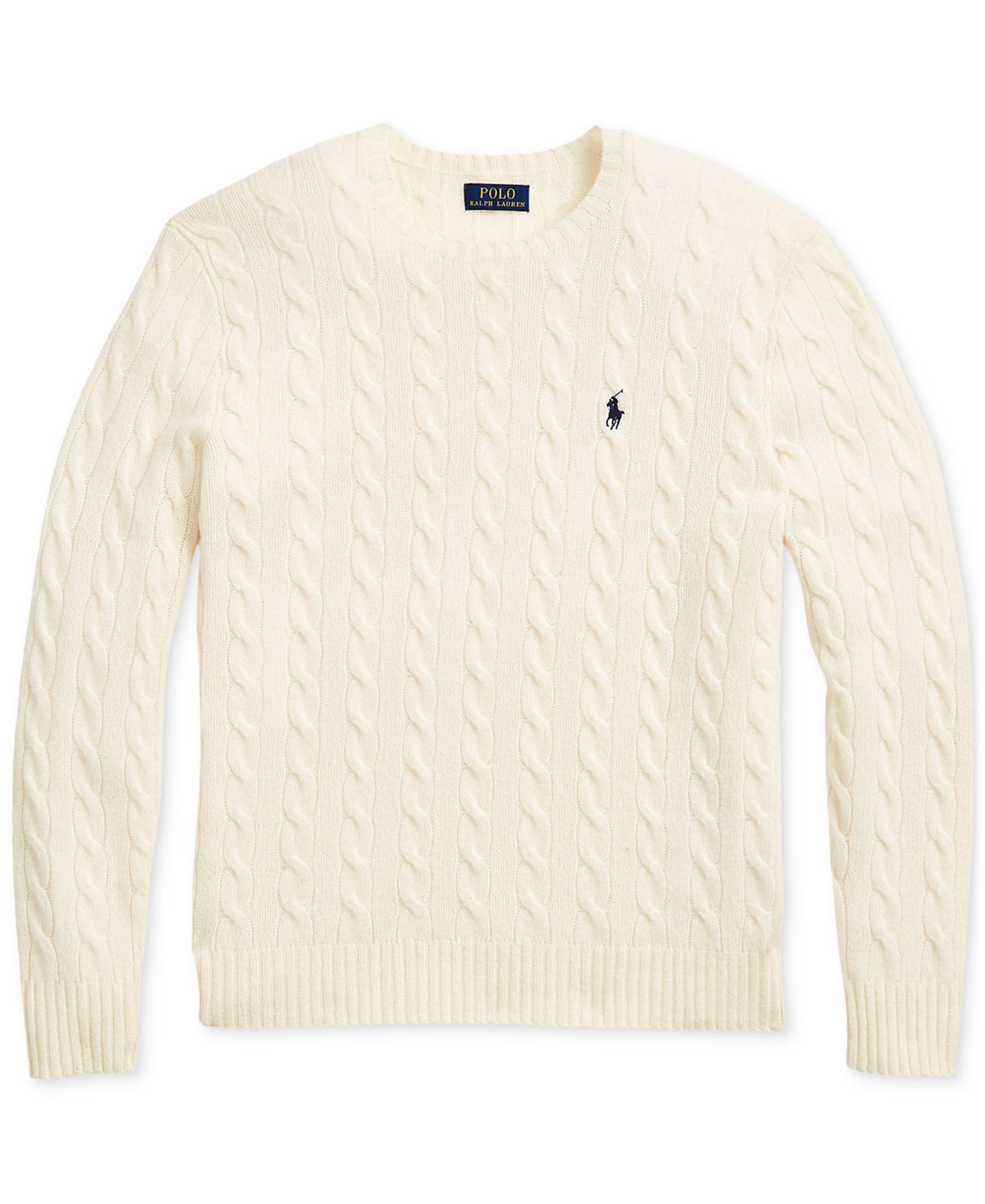 Мужской свитер Polo Ralph Lauren Wool-Cashmere Cable-Knit, цвет: Кремовый — фото 5