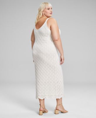 And Now This Trendy Plus Size Crochet Sleeveless Dress, Created for Macy's  - Macy's