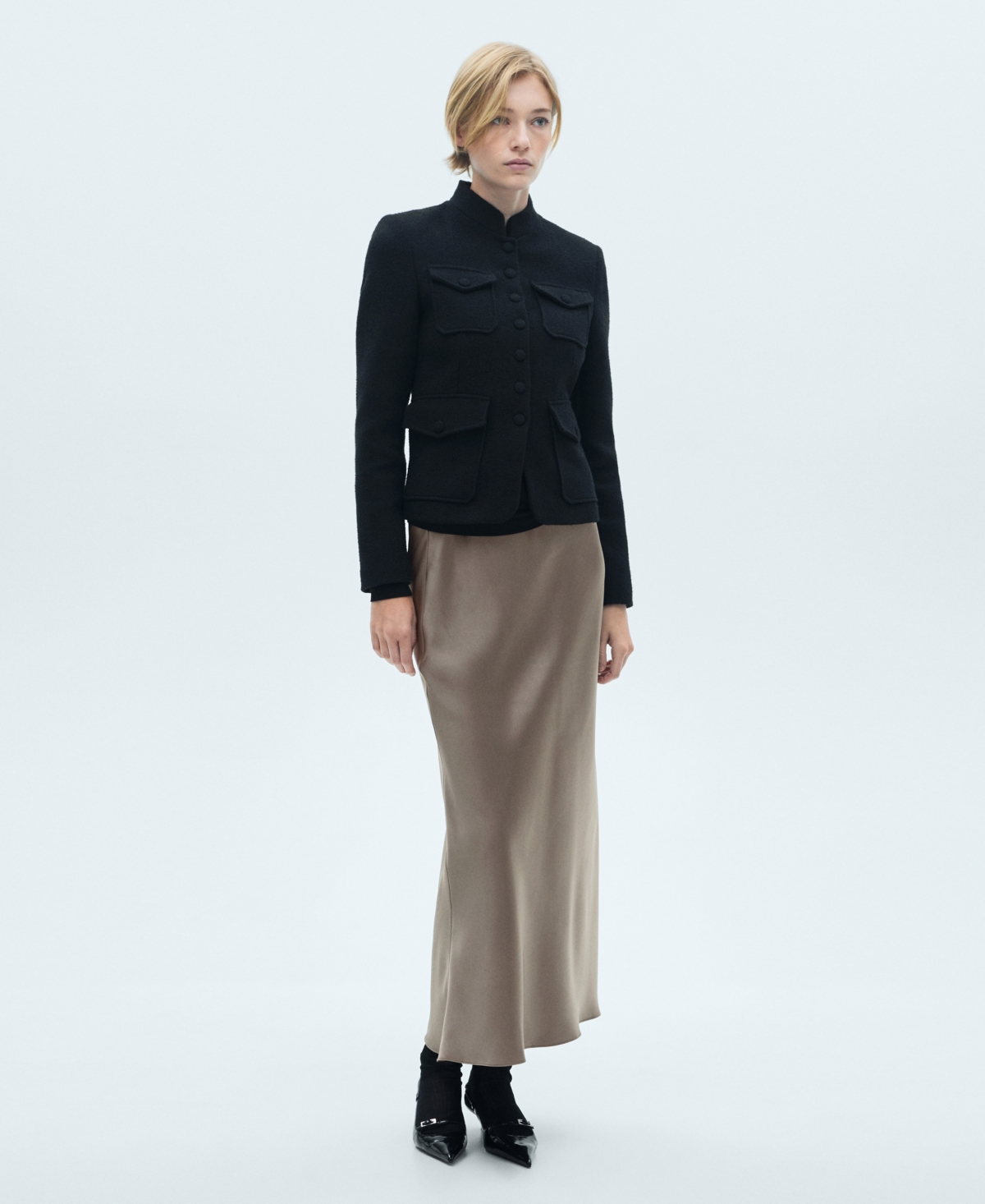 Shop Mango Women's Midi Satin Skirt In Medium Brown