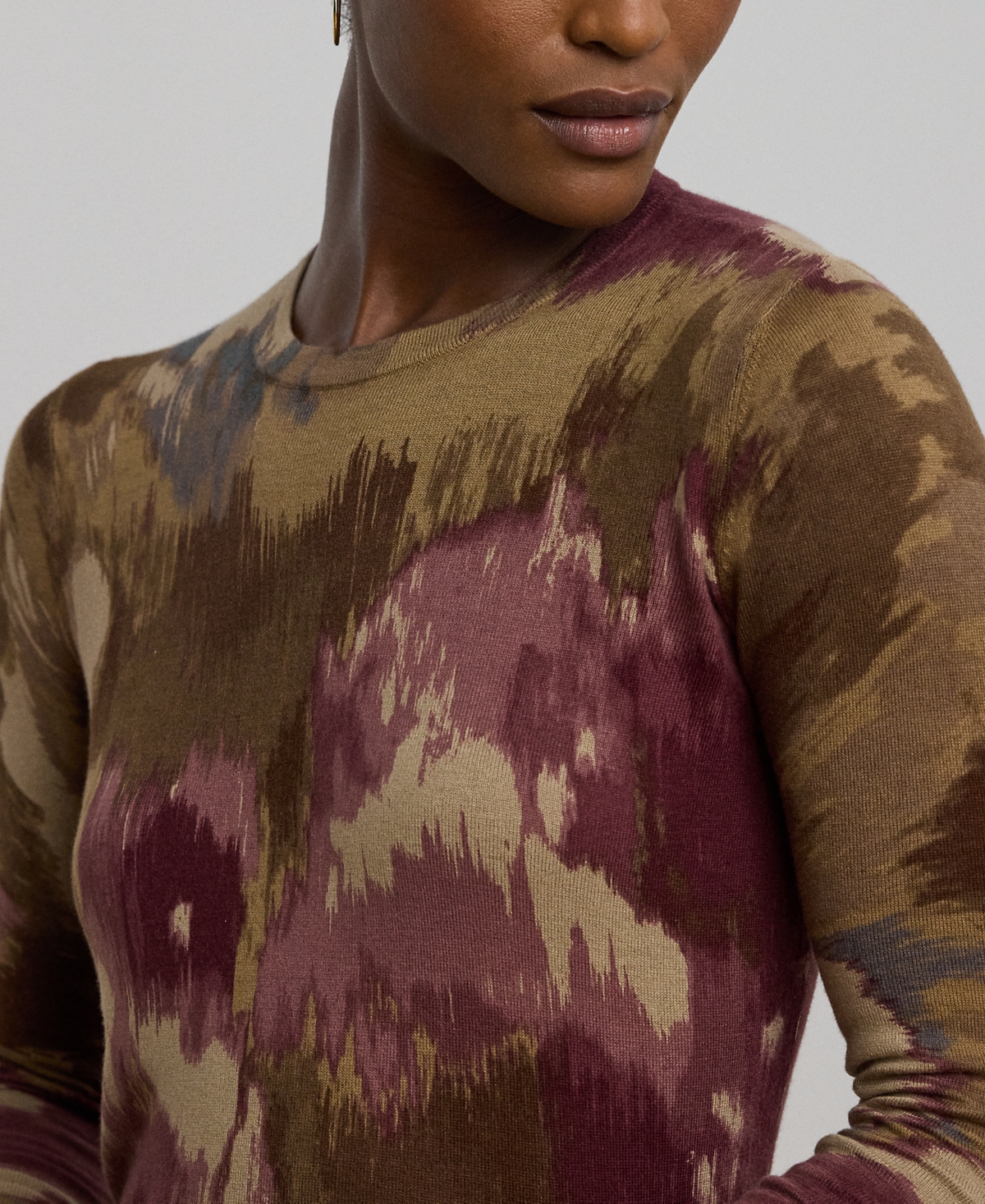 Lauren Ralph Lauren Petite Floral Cotton-Blend Sweater