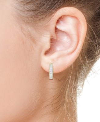 EFFY&reg; Lab Grown Diamond Baguette & Round Hoop Earrings (2-3/8 ct. t.w.) in 14k White or Yellow Gold