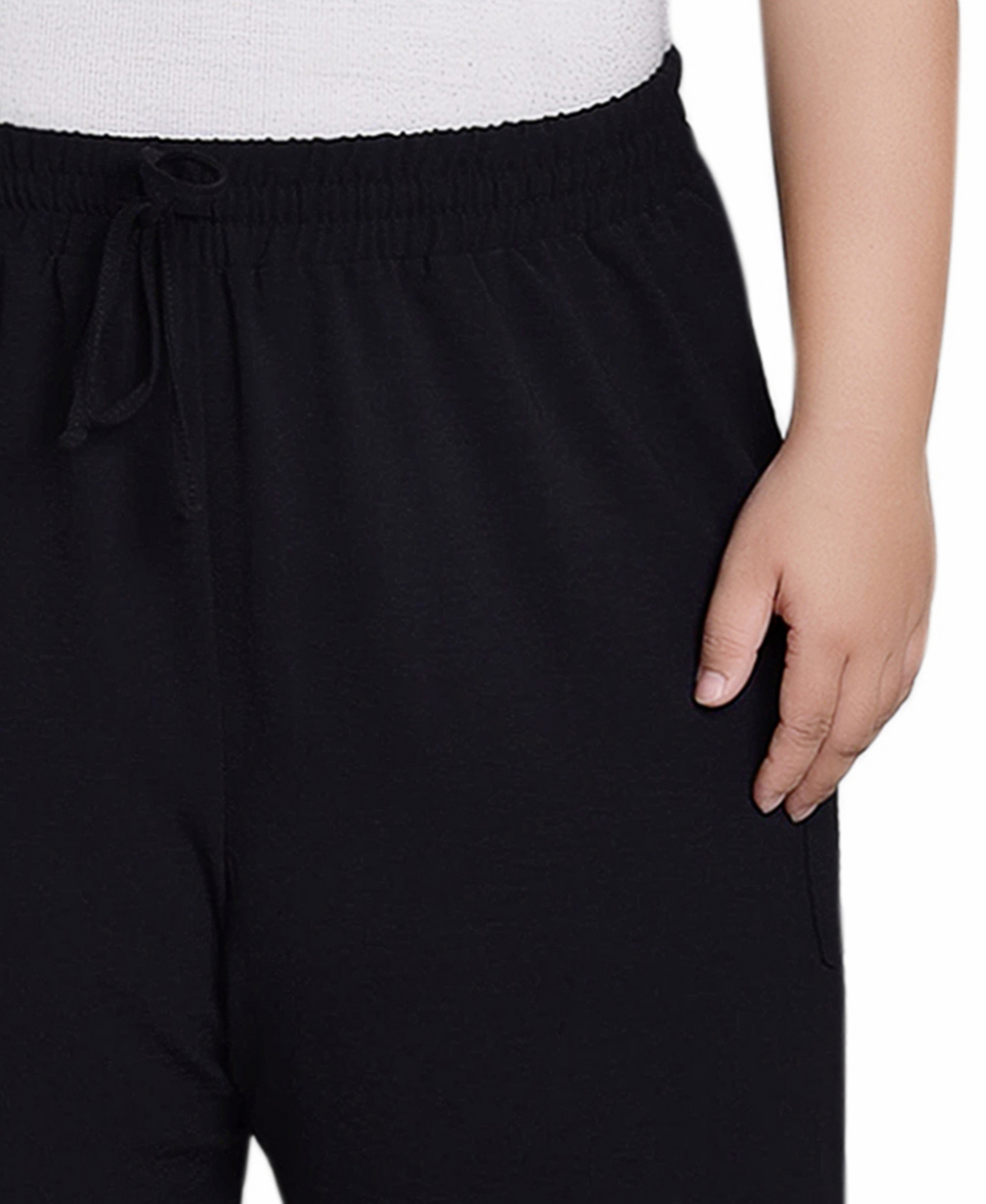 Ny Collection Plus Size Cuffed Long Pants In Black