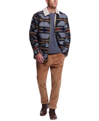 Mens Crewneck Shirt Sherpa Jacket Corduroy Pants