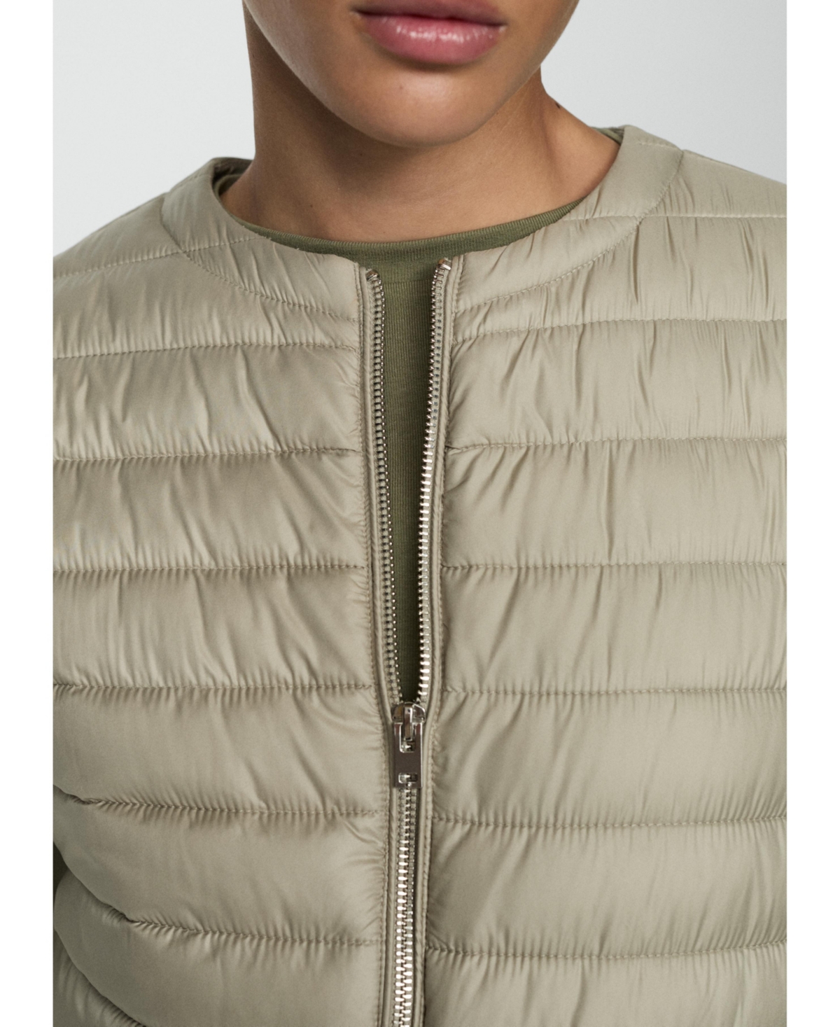 Mango Quilted Gilet Light Heather Grey In Light Heather Gray