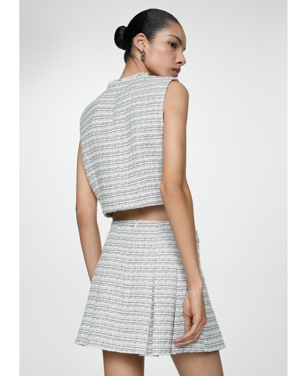 Mango Women's Tweed Buttoned Mini-Skirt