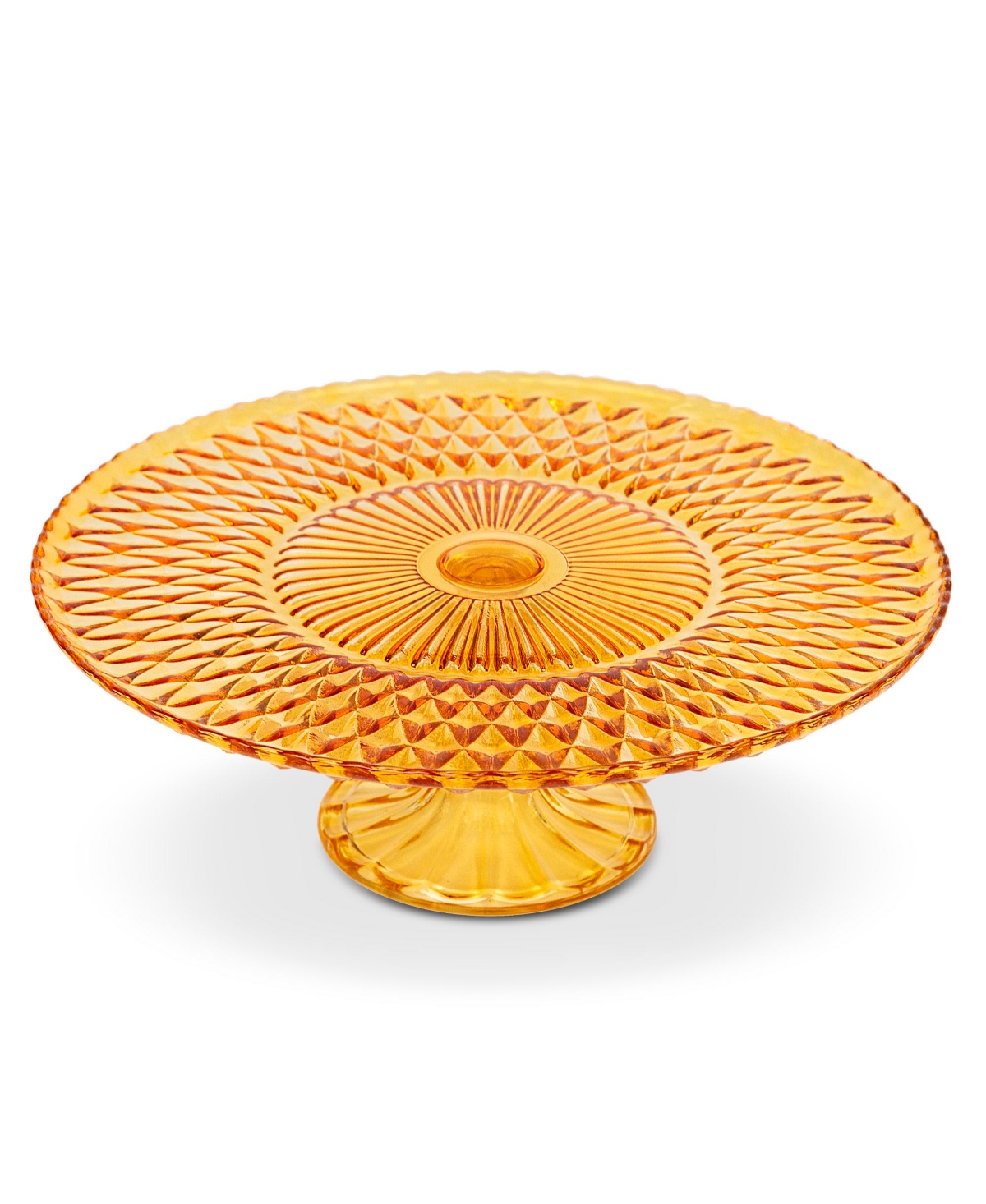 Amici Home Rochester Footed Glass Cake Stand - Amber - Amber