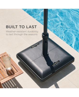 81lb. Heavy Duty Square Concrete Rolling Patio Umbrella Base Stand w/ Locking Wheels