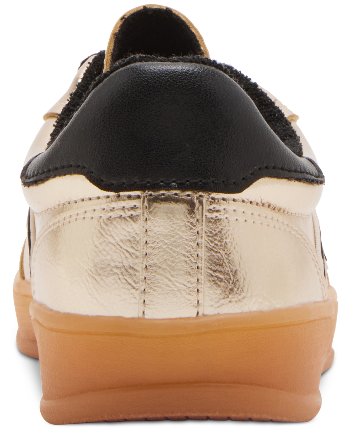Shop Madden Girl Giia Lace-up Low-top Sneakers In Gold Metallic,black Multi