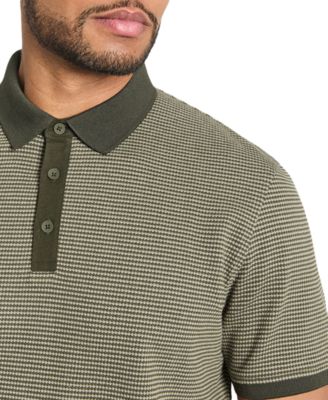 Men's Slim-Fit 4-Way Stretch Textured-Knit Polo Shirt 