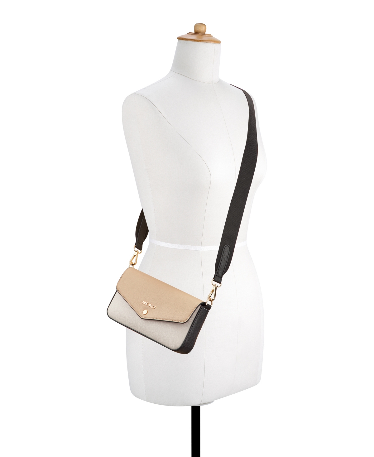 Nine West Peaches Crossbody Flap With Card Case In Khaki Multi