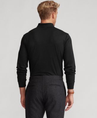 Men's Classic-Fit Long Sleeve Soft Cotton Polo Shirt