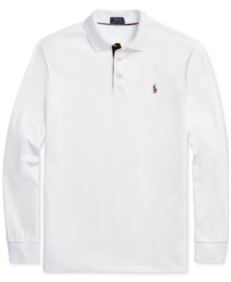 Men's Classic-Fit Long Sleeve Soft Cotton Polo Shirt