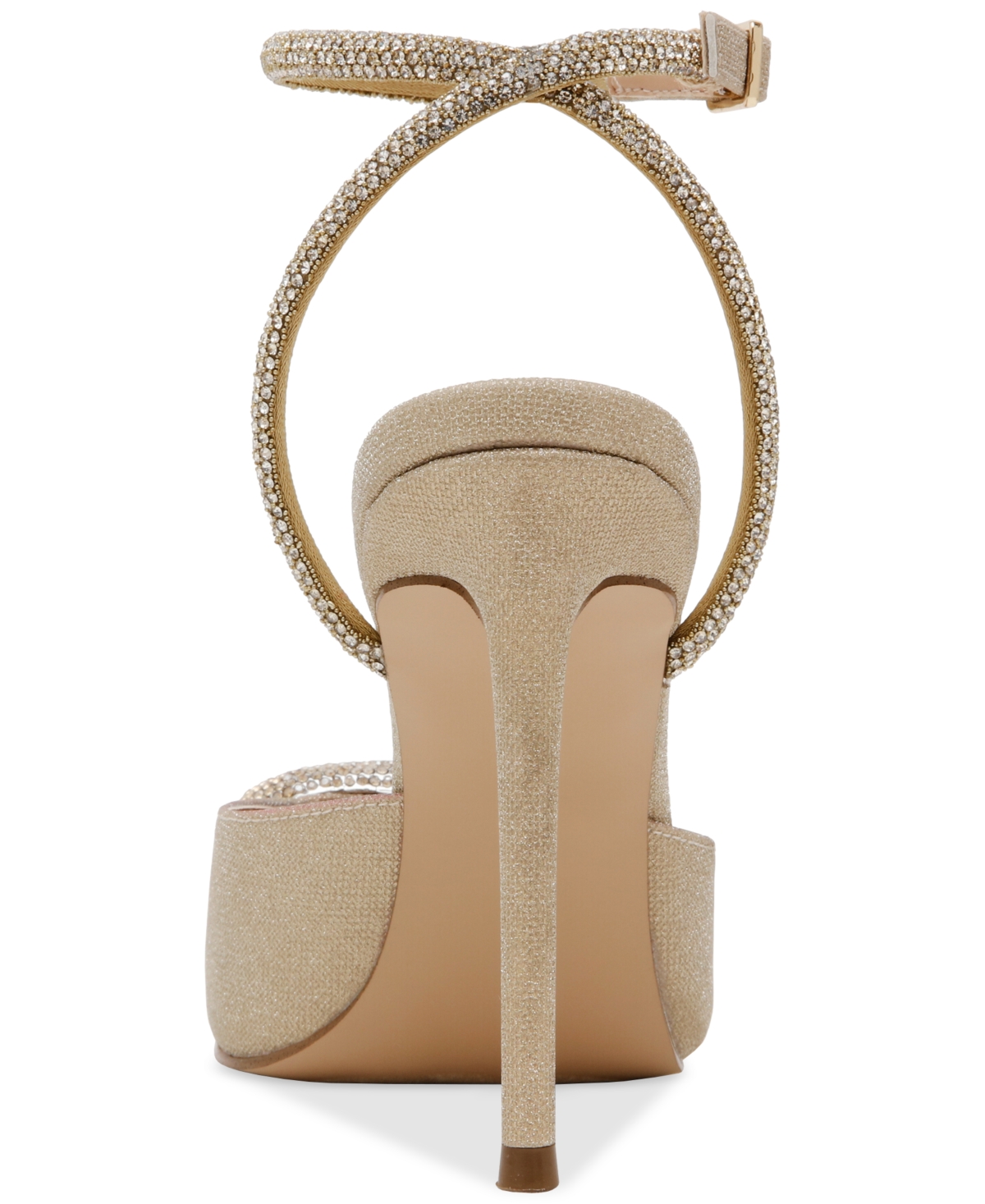 Steve Madden Vienna Pointed Toe Ankle Strap Pump In Gold