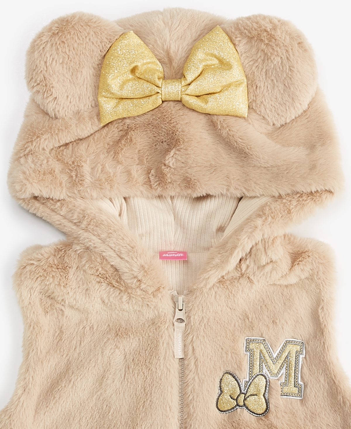 Disney Toddler & Little Girls Minnie Mouse Faux-Fur Vest, Top & Pants, 3 Piece Set