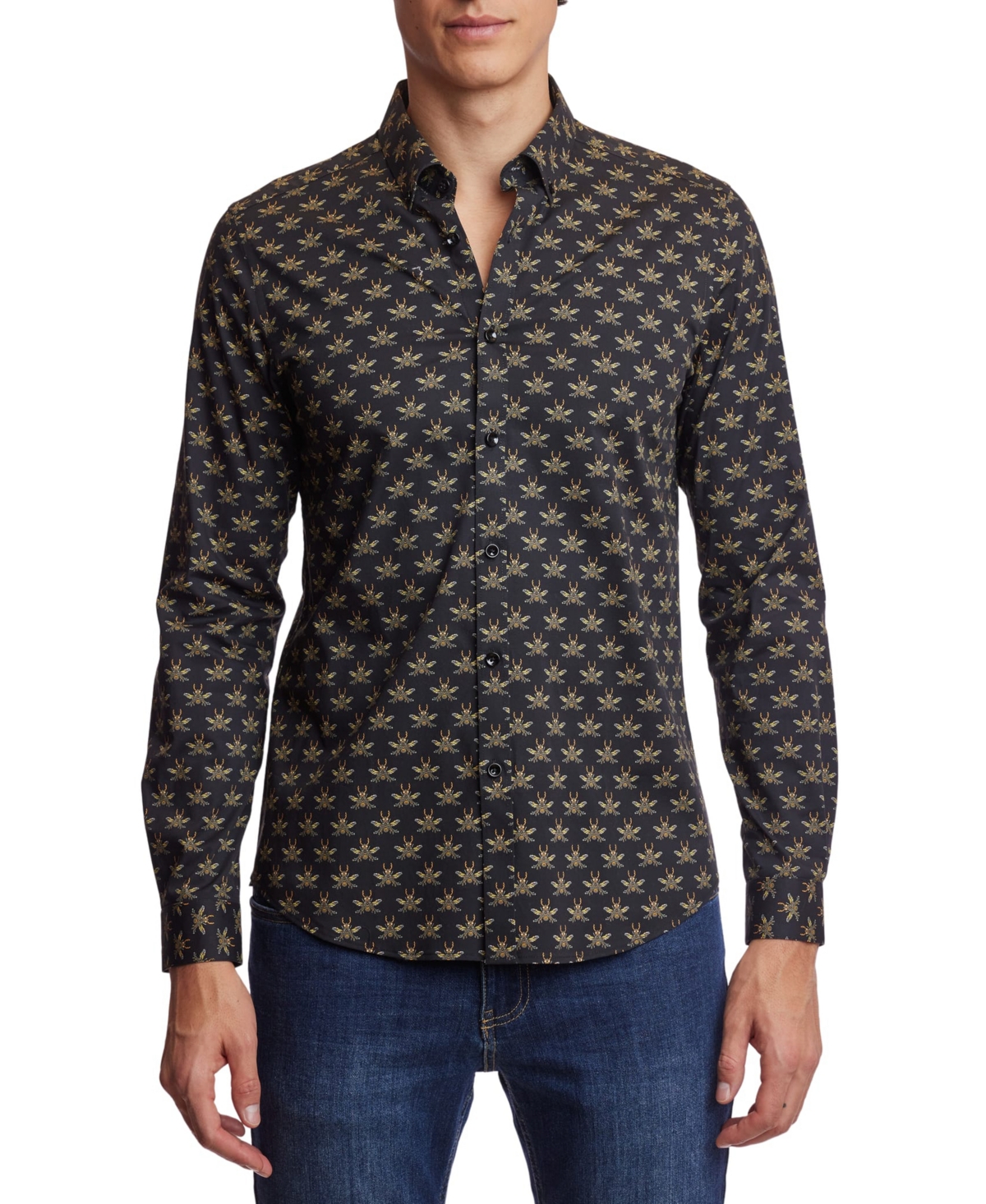 Men's Brian Beetle Graphic Shirt - Black Bees