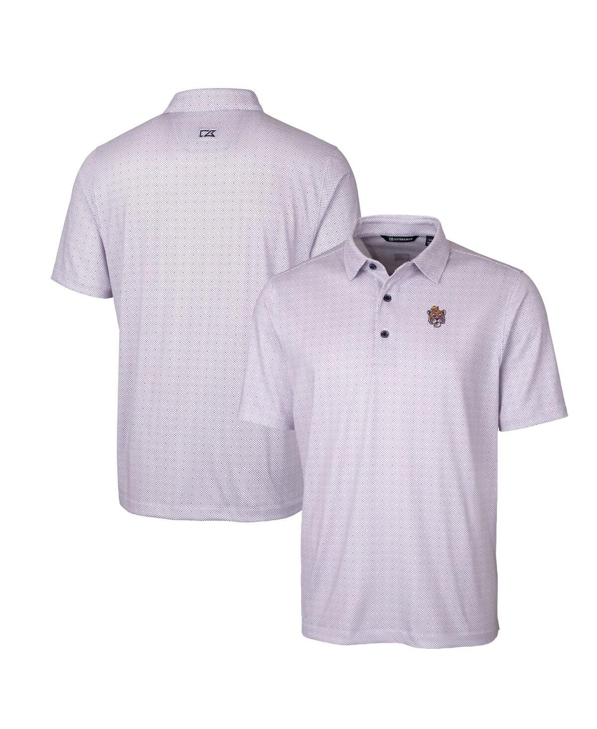Cutter & Buck Men's Lsu Tigers Primary Team Logo Pike Double Dot Print Stretch Polo In Purple