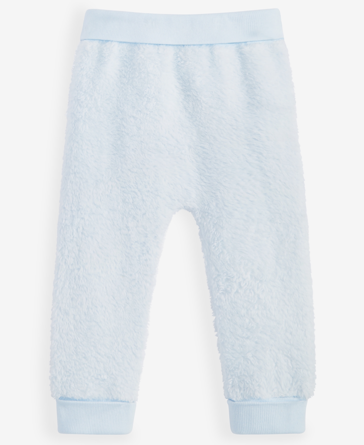 First Impressions Baby Girls Faux-sherpa Pants, Created For Macy's In Barely Blue