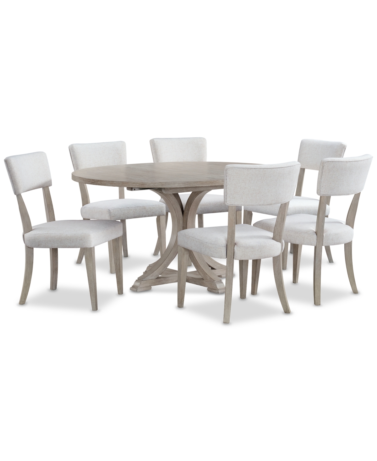 Macy's Sadie 7-pc. Rectangular Dining Set (table & 6 Upholstered Side Chairs), Created For  In Gray