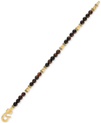 Red Tiger Eye Bead Bracelet in 14k Gold-Plated Sterling Silver, Created for Macy's