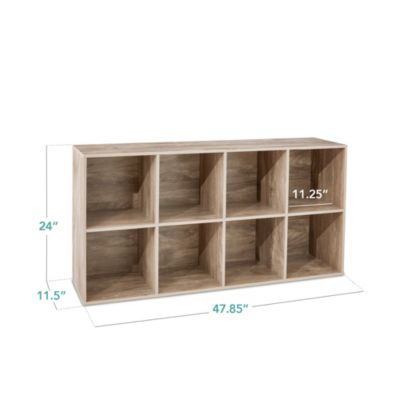 8-Cube Bookshelf, 11in Display Storage System, Organizer w/ Removable Back Panels