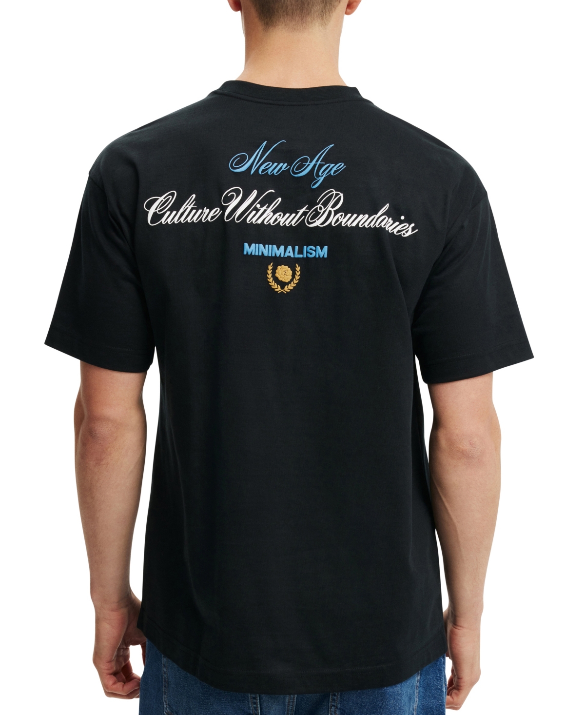 COTTON ON MEN'S BOX FIT TEXT T-SHIRT 